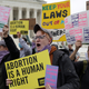 Pro-choice activists protest in response to the leaked Supreme Court draft decision to overturn Roe v. Wade in front of the U.S. Supreme Court May 3, 2022 in Washington, D.C.